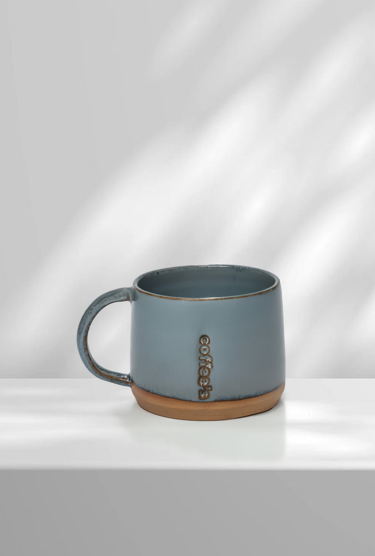 Coffee's El Yapımı Seramik Kupa (Mavi-Kahverengi)